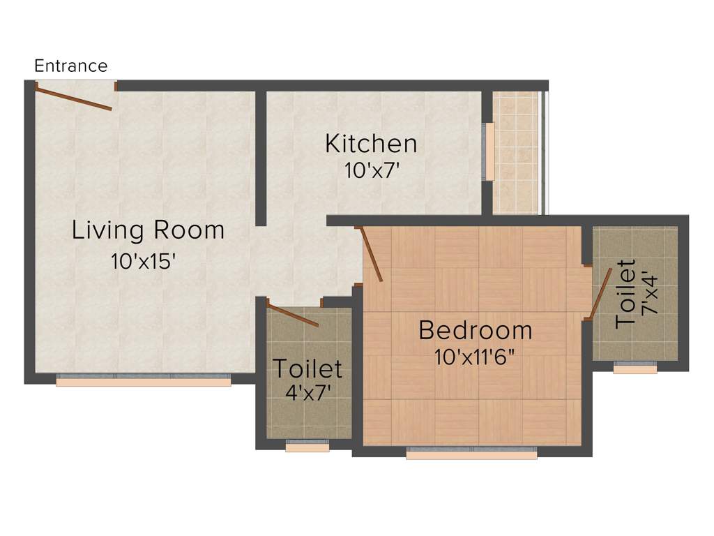 Sagar Heights (1BHK+2T (675 sq ft) 675 sq ft)