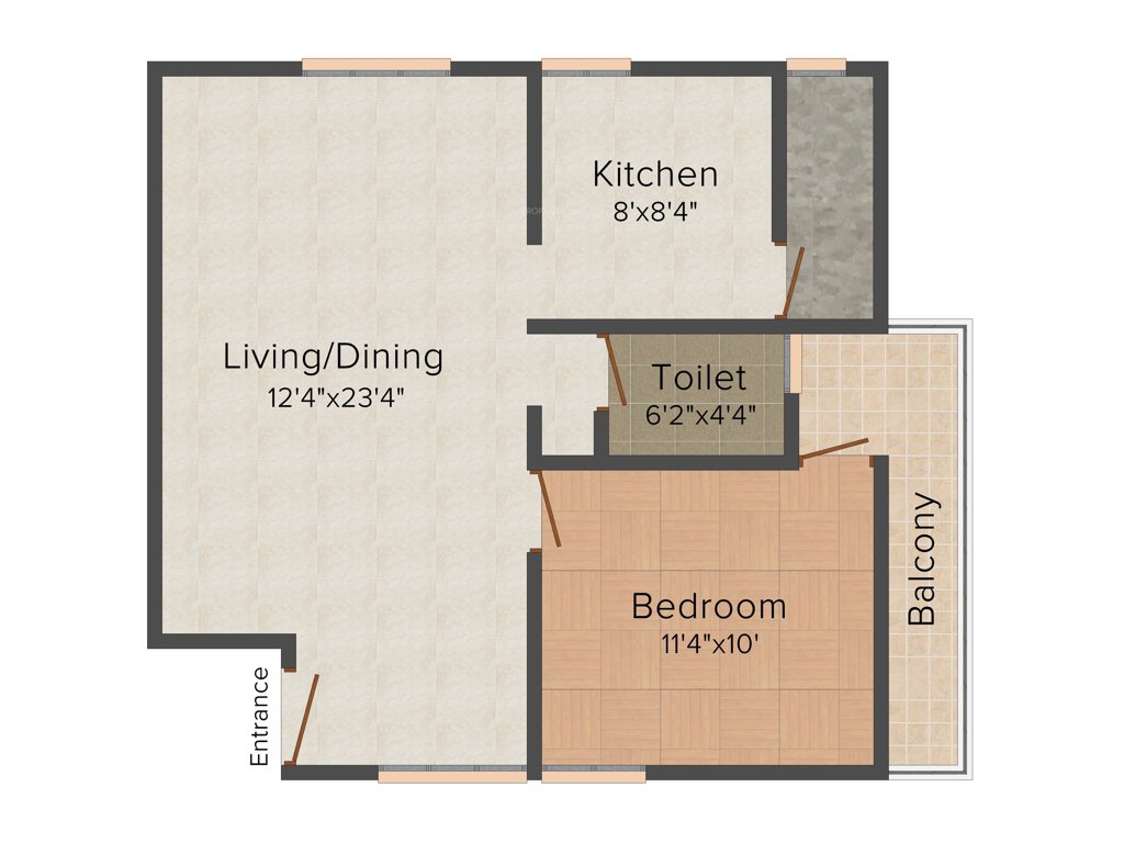 Pruthvi Royal (1BHK+1T (812 sq ft) 812 sq ft)