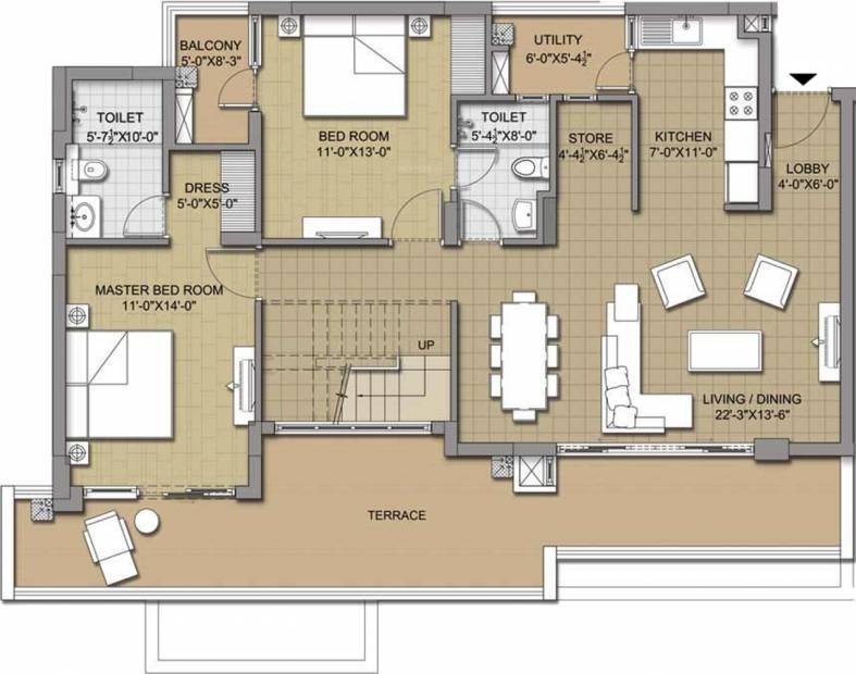 Sushma Chandigarh Grande (3BHK+3T (1,970 sq ft) 1970 sq ft)