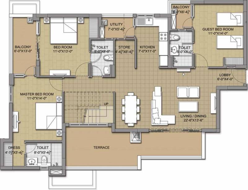 Sushma Chandigarh Grande (4BHK+4T (2,350 sq ft) 2350 sq ft)