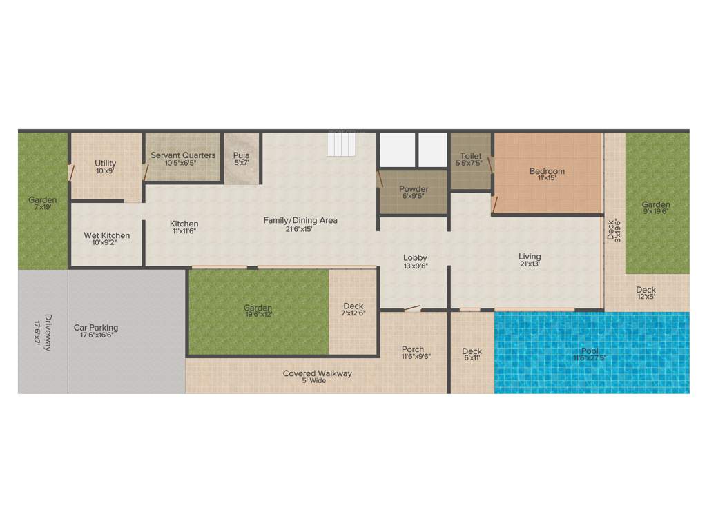 Pooja First Leaf (4BHK+4T (4,685 sq ft) Servant Room 4685 sq ft)