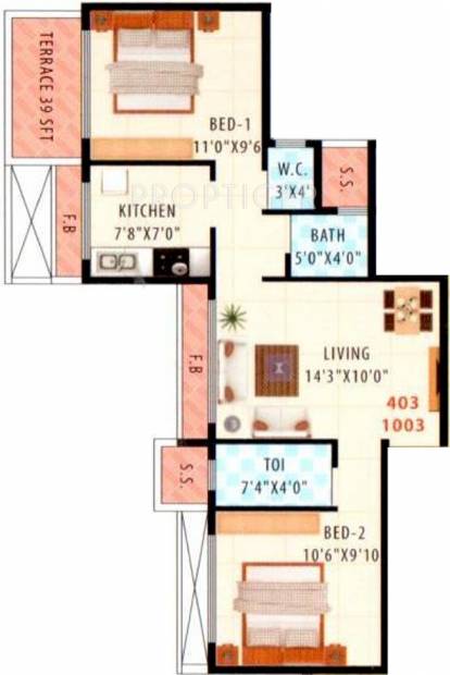Mahavir Residency (2BHK+2T (1,080 sq ft) 1080 sq ft)