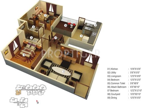 Atlantis Liberty Square (2BHK+2T (1,392 sq ft) 1392 sq ft)