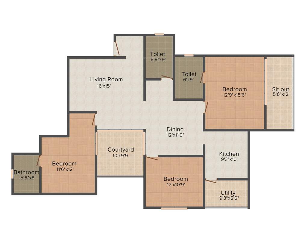 Atlantis Liberty Square (3BHK+3T (1,790 sq ft) 1790 sq ft)