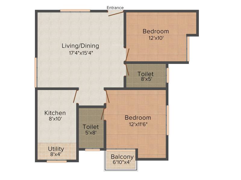 Suvastu Princeton Meadows (2BHK+2T (1,057 sq ft) 1057 sq ft)