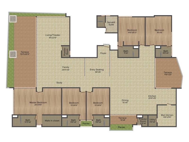 Pooja Crafted Homes Walk In The Sky 5BHK+5T (7,000 sq ft) + Study Room