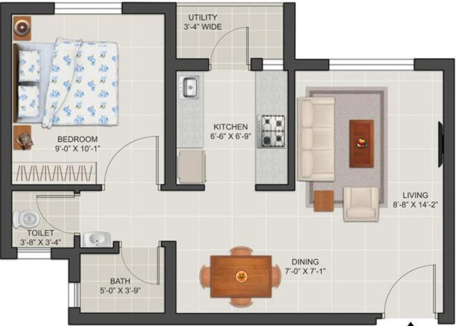 TATA Shubh Griha (1BHK+1T (372 sq ft) 372 sq ft)