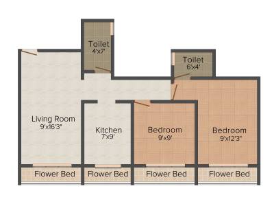 Dwisha Dwisha Height (2BHK+2T (920 sq ft) 920 sq ft)