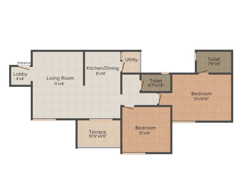 RajHeramba Regalia Residency (2BHK+2T (973 sq ft) 973 sq ft)