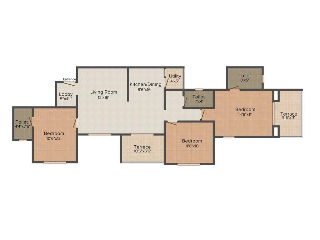 RajHeramba Regalia Residency (3BHK+3T (1,428 sq ft) 1428 sq ft)