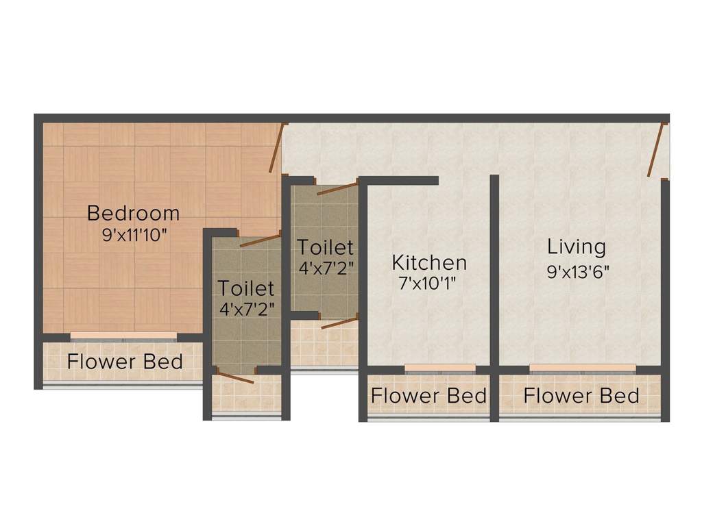 Shree Shree Vrushti (1BHK+2T (725 sq ft) 725 sq ft)