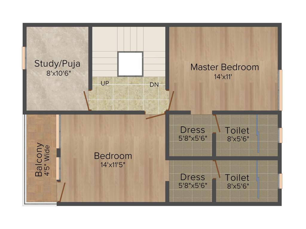 Unitech Palm Villas (3BHK+3T (1,545 sq ft) 1545 sq ft)
