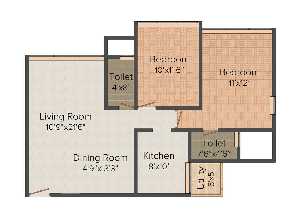 Sanaya Astrio (2BHK+2T (1,224 sq ft) 1224 sq ft)