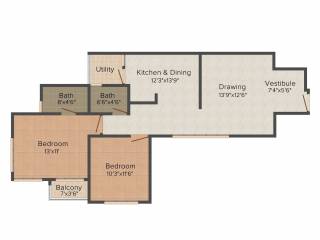 Aroma Tirupati Aakruti Greenz (2BHK+2T (1,305 sq ft) 1305 sq ft) Aroma Tirupati Aakruti Greenz (2BHK+2T (1,305 sq ft) 1305 sq ft)