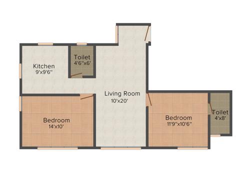 Shree Shakun Heights (2BHK+2T (1,125 sq ft) 1125 sq ft)