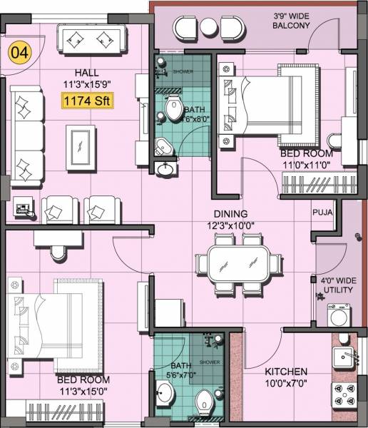 floorPlan of Shanta Chalet Meadows