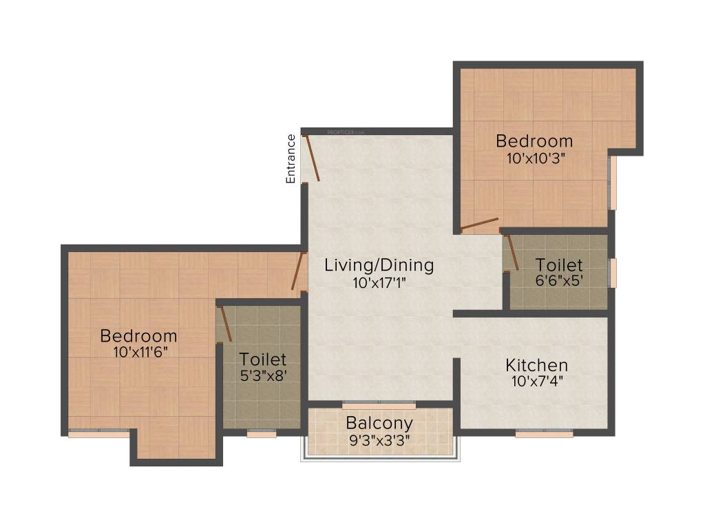 Aauxin Sarva (2BHK+2T (879 sq ft) 879 sq ft)