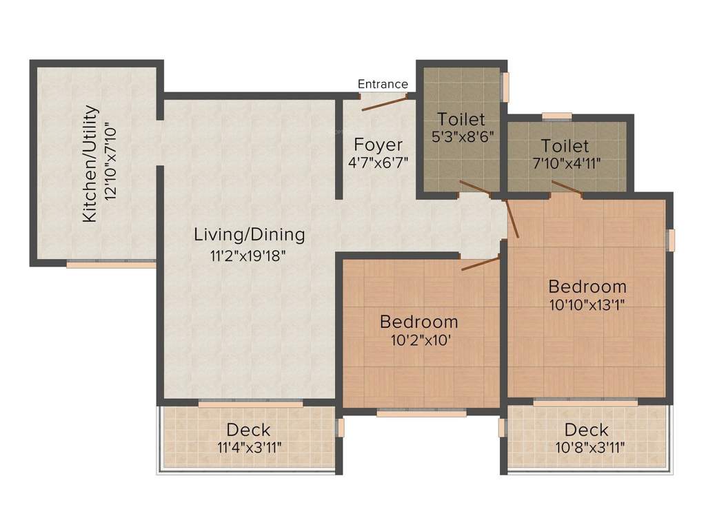 MJR Clique Hydra (2BHK+2T (1,150 sq ft) 1150 sq ft)