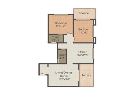 Nilesh Samrudhi (2BHK+2T (1,062 sq ft) 1062 sq ft)