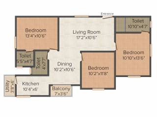 SaiRam Sai Ram Gardenia (3BHK+3T (1,277 sq ft) 1277 sq ft)