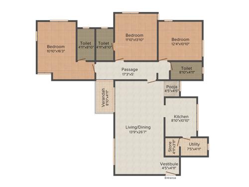 Gala Gardenia (3BHK+3T (2,040 sq ft) 2040 sq ft) Gala Gardenia (3BHK+3T (2,040 sq ft) 2040 sq ft)