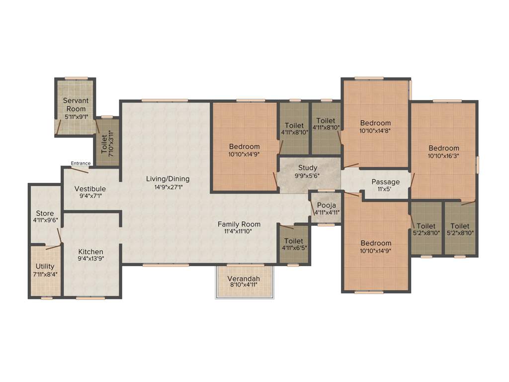 Gala Gardenia (4BHK+6T (3,200 sq ft) Servant Room 3200 sq ft)