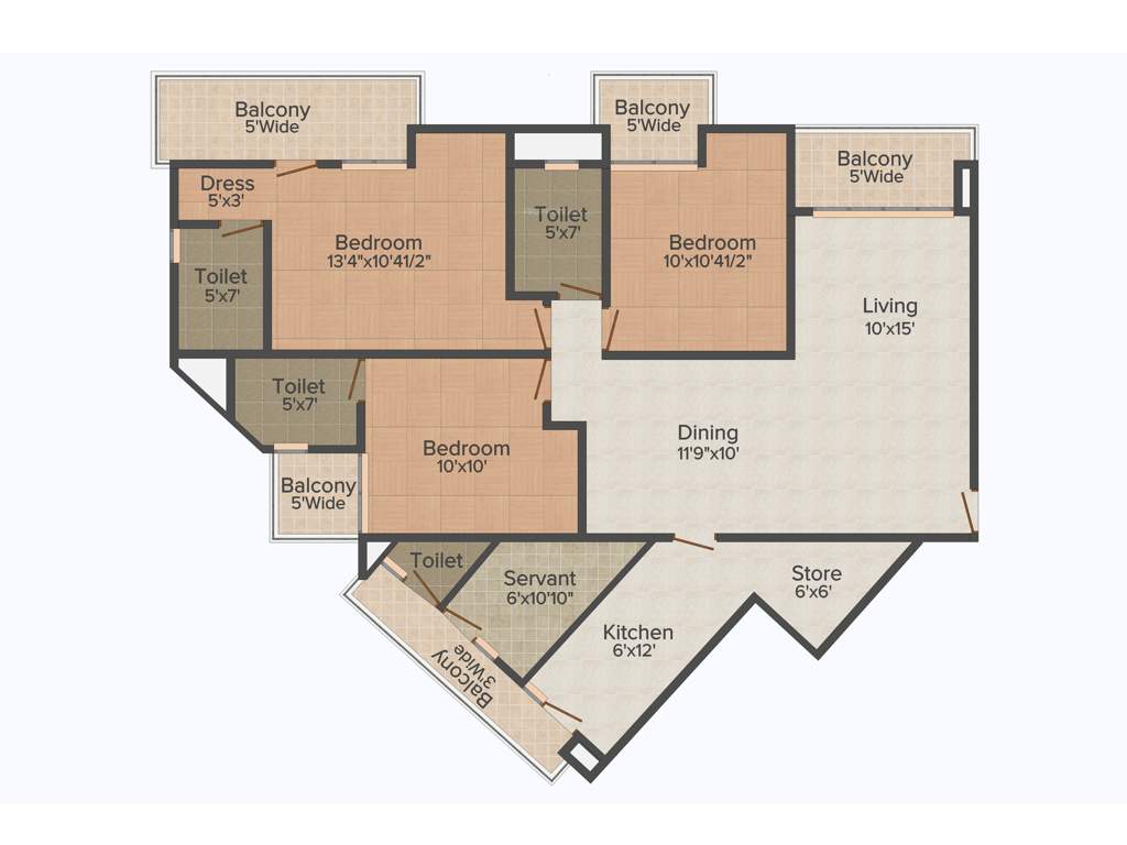 Sheoran Sheoran Residency (3BHK+3T (1,690 sq ft) 1690 sq ft)