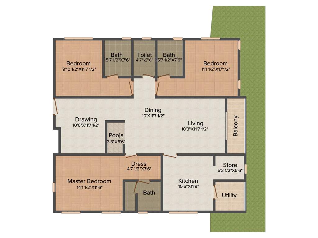 Hill County Hill County Apartment (3BHK+3T (1,940 sq ft) 1940 sq ft)