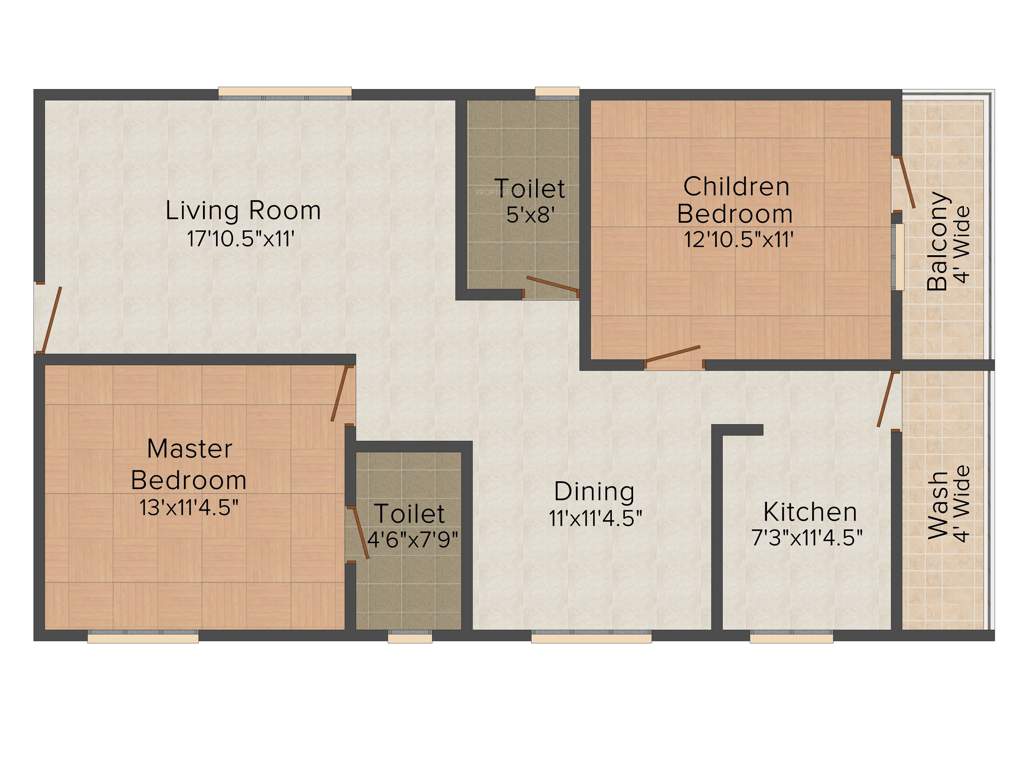 Vaishnavi Fresh Living Apartments (2BHK+2T (1,222 sq ft) 1222 sq ft)