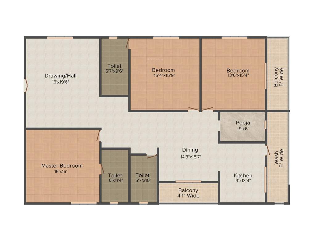 Vaishnavi Estate Fresh Living Apartments 3BHK+3T (2,640 sq ft)