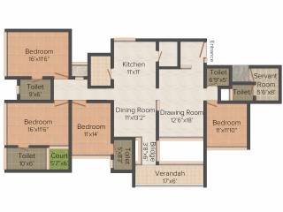 Gala Swing (4BHK+5T (2,800 sq ft)   Servant Room 2800 sq ft)