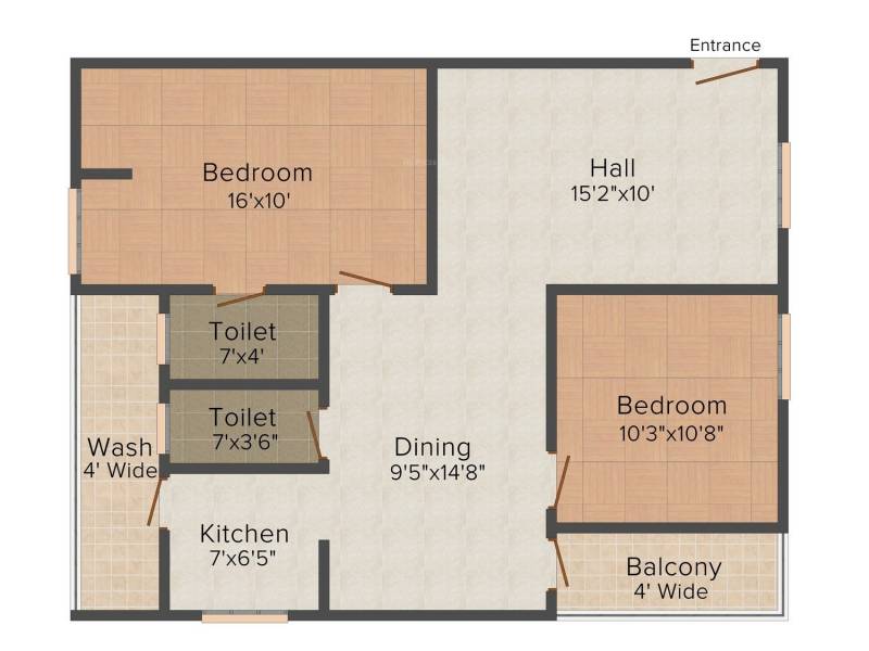 Ventura Venkatadri Heights (2BHK+2T (1,043 sq ft) 1043 sq ft)