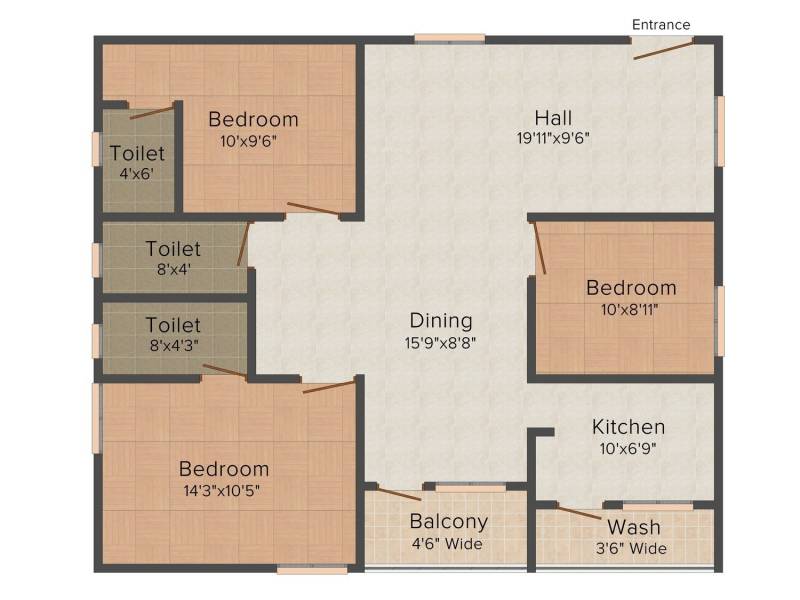 Ventura Venkatadri Heights (3BHK+3T (1,341 sq ft) 1341 sq ft)