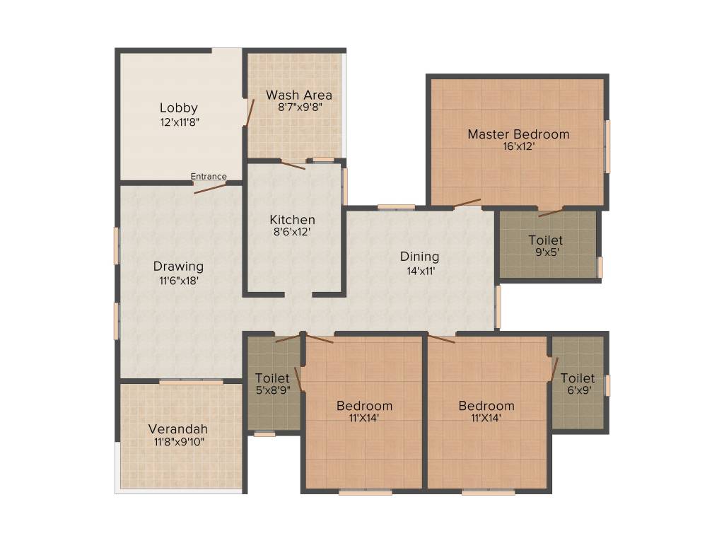 SDPL Omkar Gaurav Enclave (3BHK+3T (1,900 sq ft) 1900 sq ft)