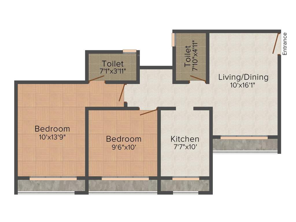 Parikh Peninsula Park (2BHK+2T (925 sq ft) 925 sq ft)