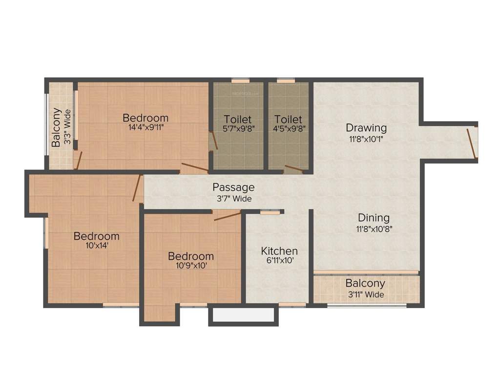 Isha Ashoka Heights (3BHK+3T (1,478 sq ft) 1478 sq ft)