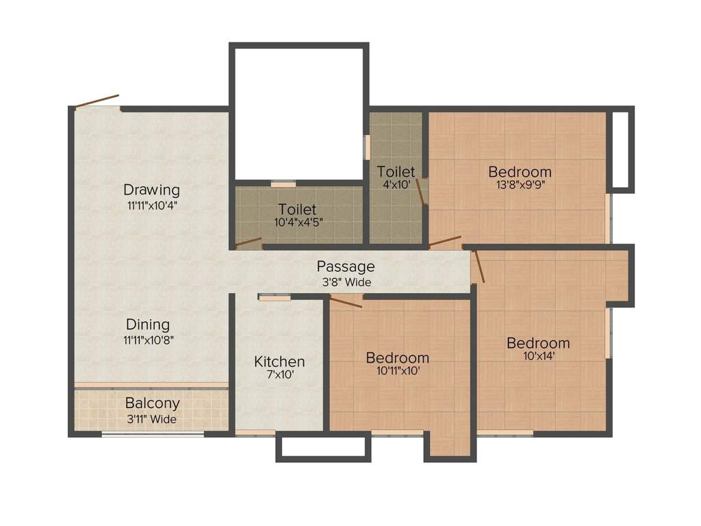 Isha Ashoka Heights (3BHK+2T (1,942 sq ft) 1942 sq ft)