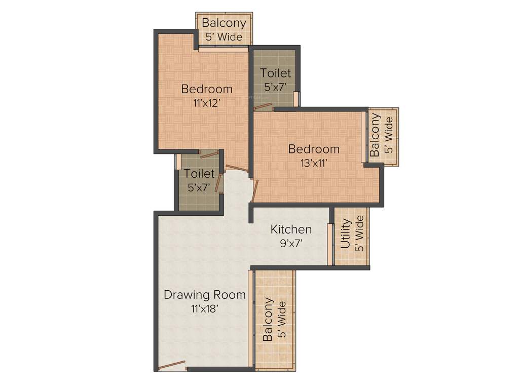 Griha Griha Pravesh (2BHK+2T (1,175 sq ft) 1175 sq ft)