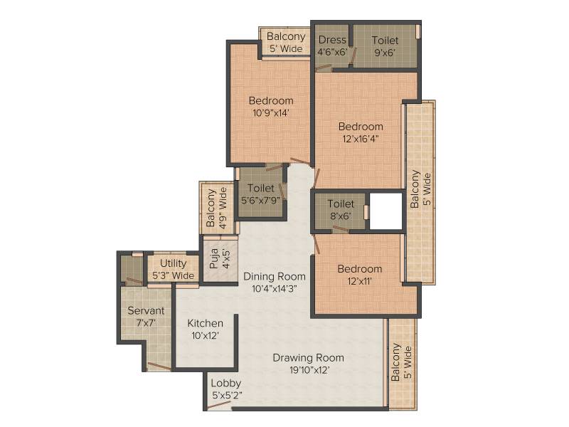 Griha Griha Pravesh (3BHK+4T (2,276 sq ft) + Servant Room 2276 sq ft)