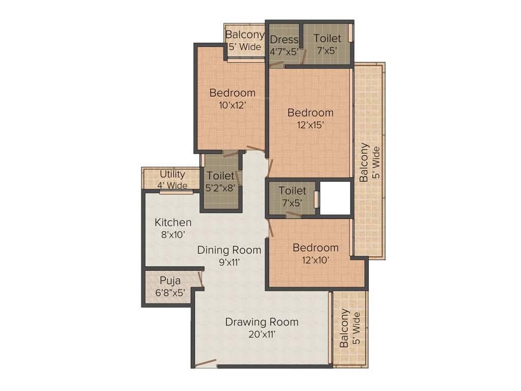 Griha Griha Pravesh (3BHK+3T (1,726 sq ft) + Pooja Room 1726 sq ft)