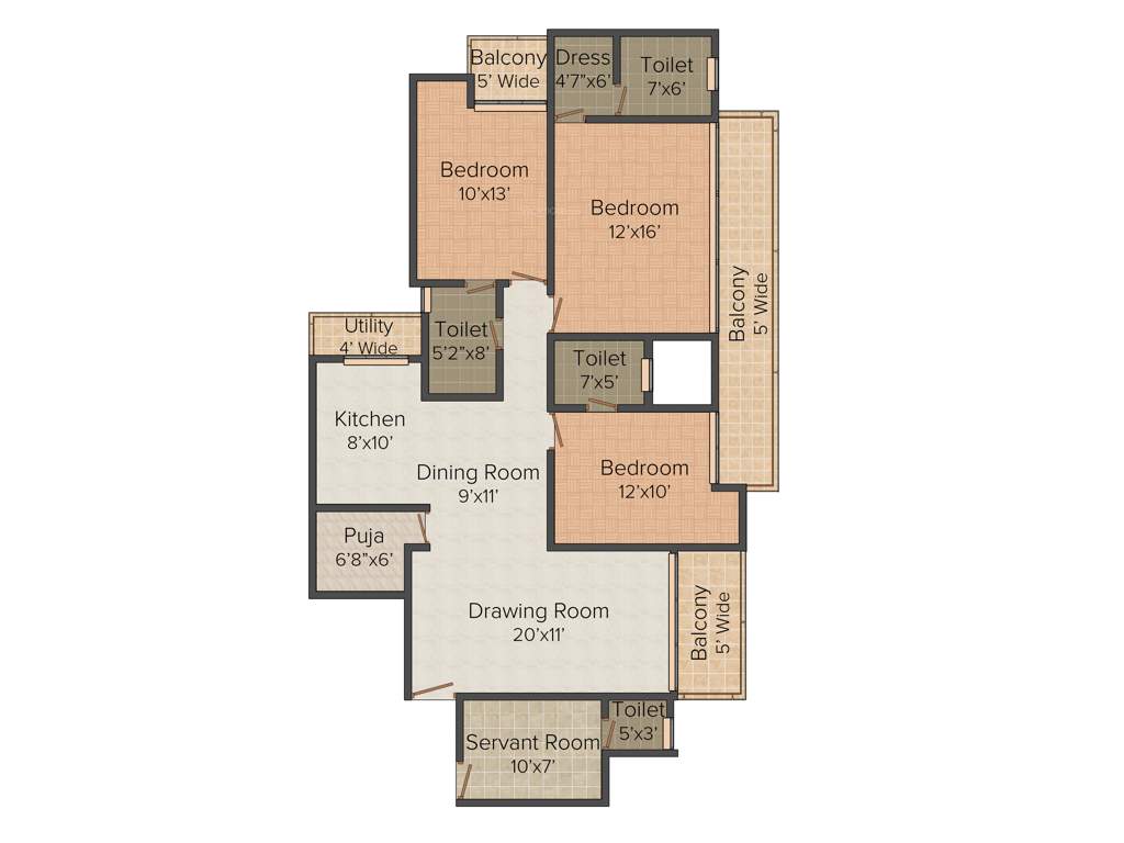 Griha Griha Pravesh (3BHK+3T (1,971 sq ft) + Servant Room 1971 sq ft)