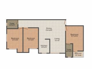 Isha Isha Greens (3BHK+3T (1,383 sq ft) 1383 sq ft)