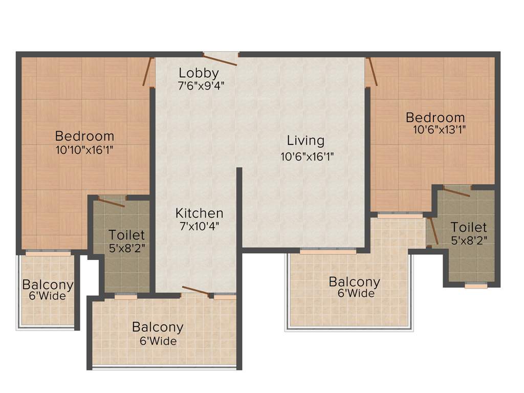 Piyush Horizon (2BHK+2T (1,167 sq ft) 1167 sq ft)