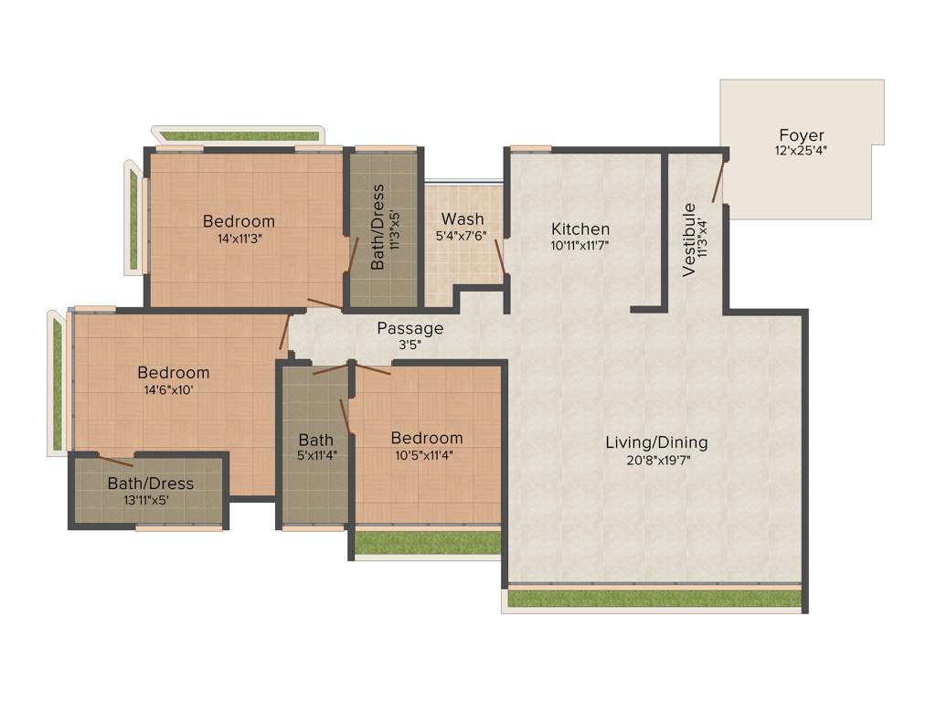 Shree Balaji Wind Park (3BHK+3T (2,165 sq ft) 2165 sq ft)