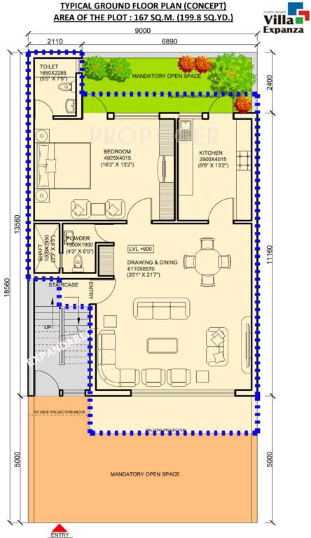 Jaypee Villa Expanza Country Homes II (4BHK+4T (1,797 sq ft) 1797 sq ft)