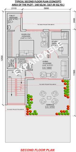 Jaypee Villa Expanza Green Crest Homes (4BHK+4T (1,506 sq ft)   Study Room 1506 sq ft)
