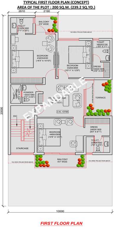 Jaypee Villa Expanza Green Crest Homes (6BHK+6T (2,152 sq ft) 2152 sq ft)
