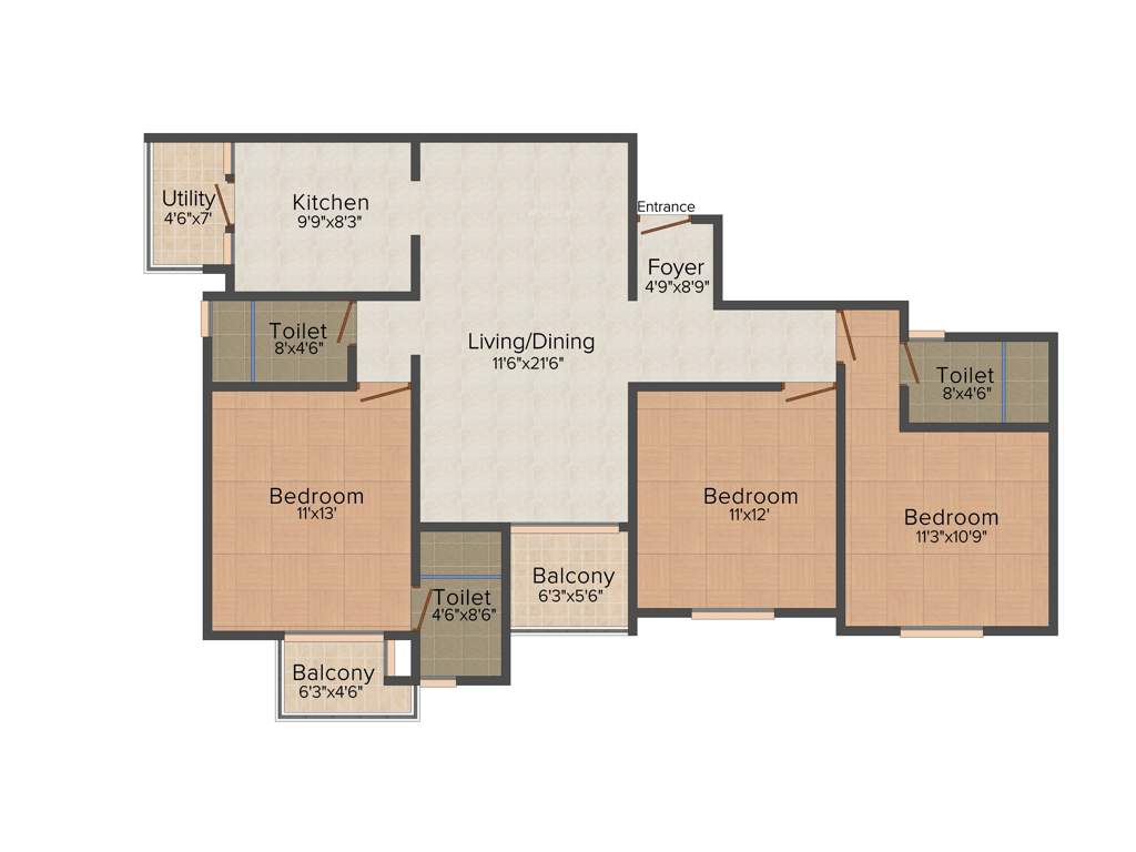 GR Sankalpa (3BHK+3T (1,450 sq ft) 1450 sq ft)