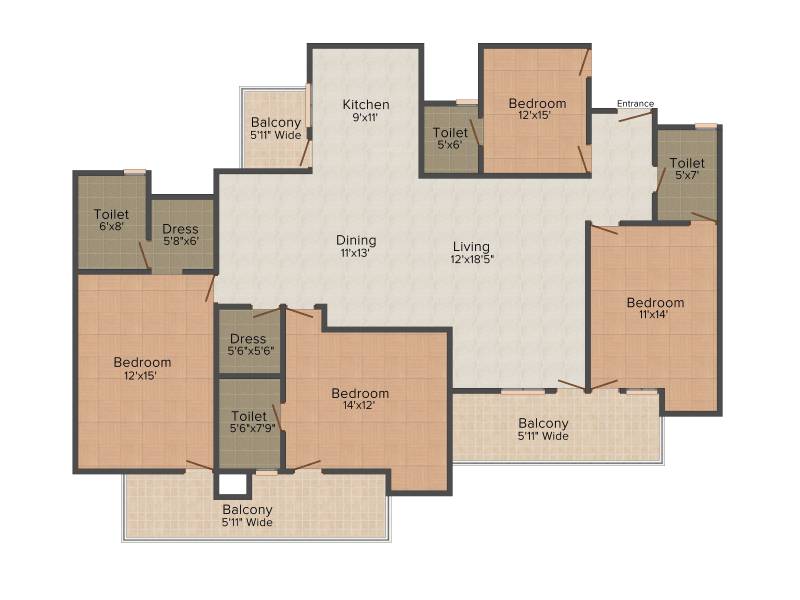 Vision Nirwana Greens 4 (4BHK+4T (3,270 sq ft) + Servant Room 3270 sq ft)