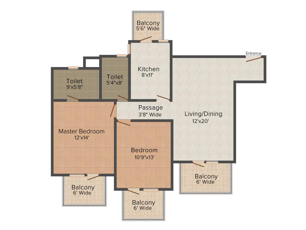 M3M Escala (2BHK+2T (1,475 sq ft) 1475 sq ft)